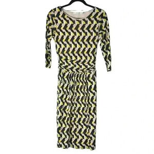 Boden Women’s Gray Yellow Geometric Dress Size 4R
